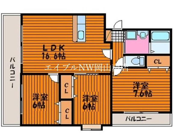 法界院駅 徒歩19分 2階の物件間取画像